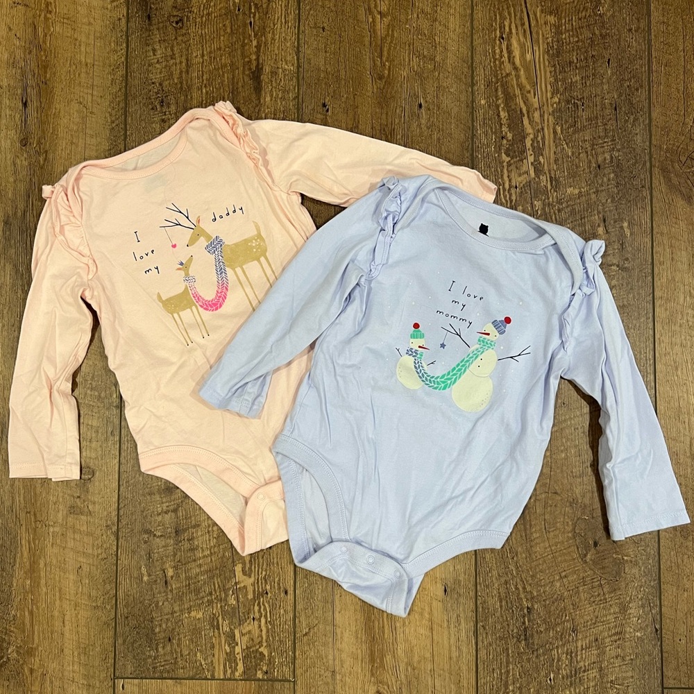 Set of Two Baby Gap Long Sleeve Onesies, 18-24 months